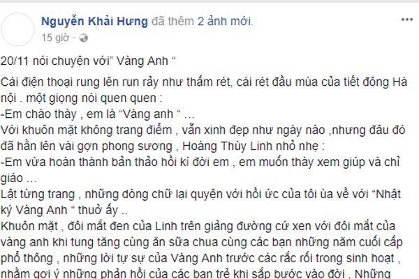 Dao dien "Nhat ky Vang Anh" noi ve Hoang Thuy Linh 10 nam truoc